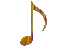 Yellow Glass Spinning Musical Note
